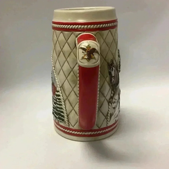 Vintage Holiday Budweiser Christmas Stein Collectible Beer Mug - Picture 3 of 4